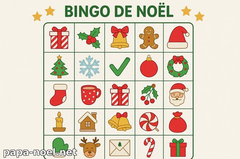 Bingo de Noël à imprimer