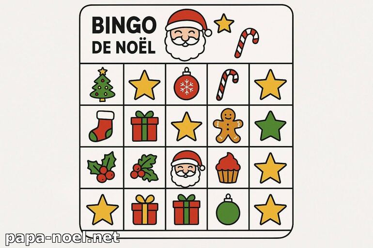 Bingo de Noël à imprimer
