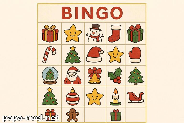 Jeu de Bingo de Noël à imprimer