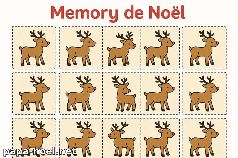 Memory de Noël à imprimer