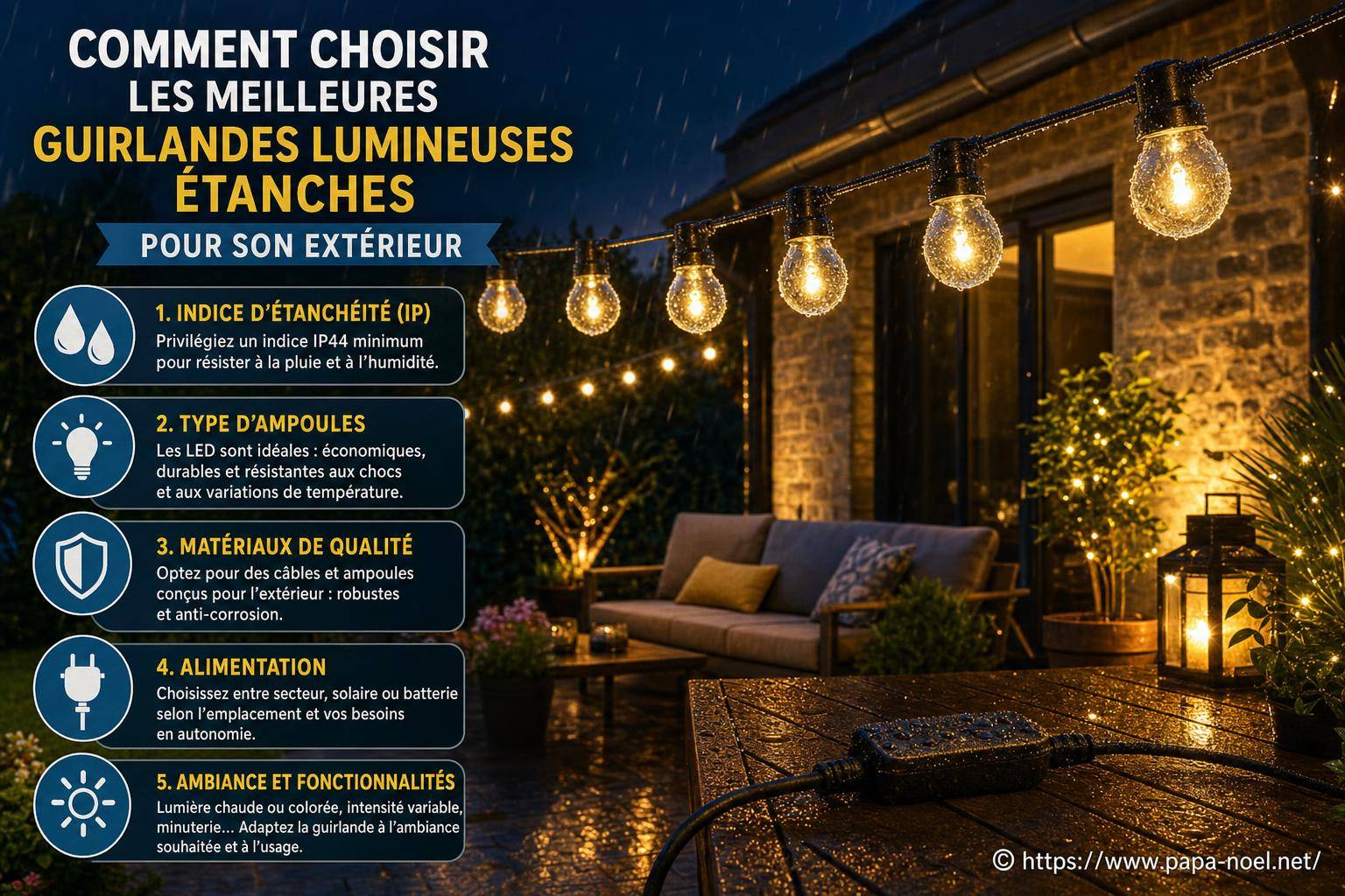 Comment choisir les meilleures guirlandes lumineuses étanches pour son extérieur ?