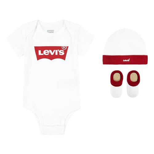 Levis Kids Lhn Batwing Onesie Hat Bootie Bébé White 0-6 Mois