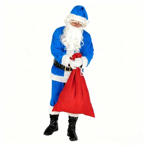 Leilaohu Deguisement Noel Adulte,Déguisement Père Noël Bleu