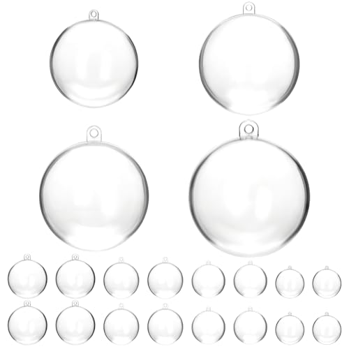 QWORK® Boules en Plastique Transparentes - Ø 5, 6, 7, 8 cm -