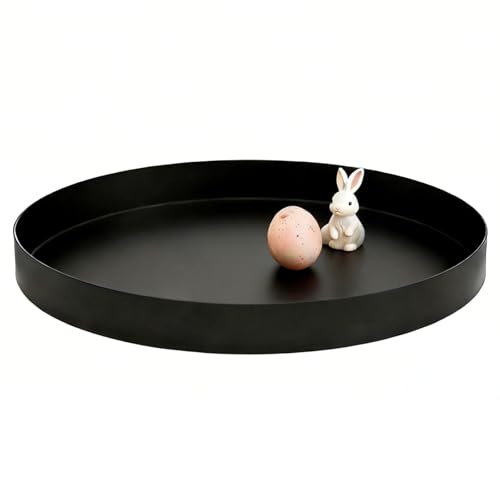 Plateau Décoratif Rond Noir Mat
