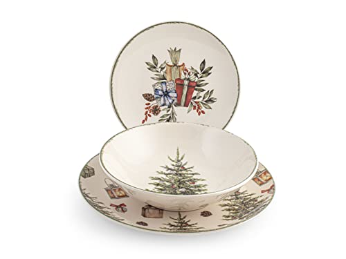 Service Assiettes Noël 18 pièces