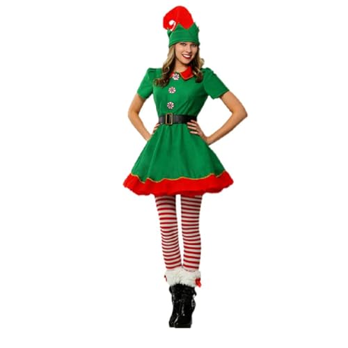 Générique Costume Lutin de Noël pour Enfants Femme Homme Dég