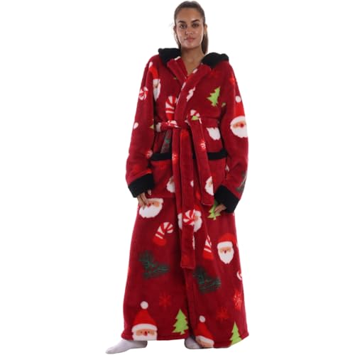 Surwin Peignoir de Bain Femme Homme, Peignoir Polaire Long a