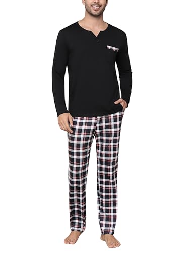 Bresdk Pyjama Homme Hiver Ensembles de Pyjamas à Chauds Manc