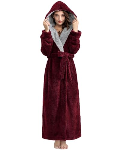ZFSOCK Peignoir de Bain à Capuche Femme: Robe de Chambre Pol