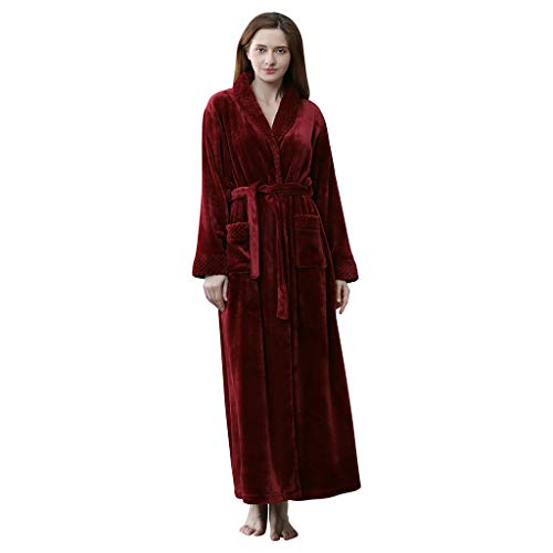 Susenstone Peignoir Femme Velours Robe De Chambre Polaire Fe