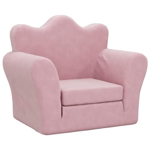 vidaXL Canapé-lit pour Enfants Rose Peluche Douce