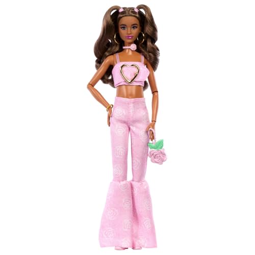 Barbie Poupée Deluxe Style n°12 avec haut court en jean rose