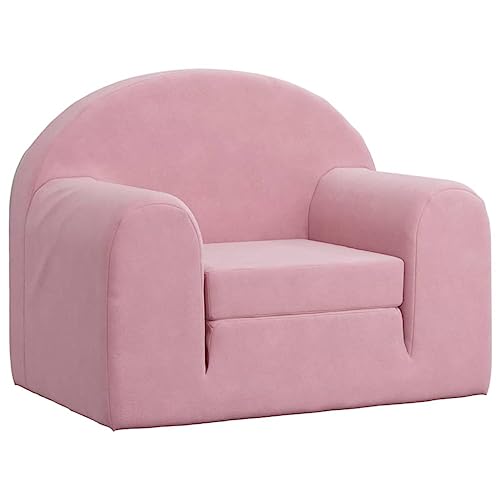 vidaXL Canapé-lit pour Enfants Rose Peluche Douce