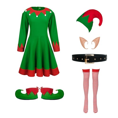 LYBOHO Costume Lutin Femme,6 pièces Deguisement Lutin Femme 