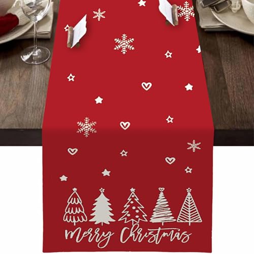 Chemin de Table Noël Rouge 40x140