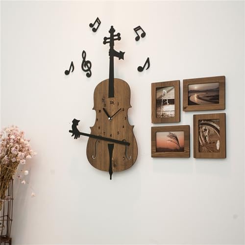 LMYSXAOZ Horloge Murale Violon, décoration Artistique pour l
