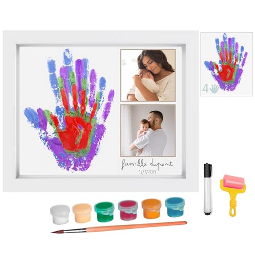 HuBorns - Cadre Empreinte Main Famille et Empreinte Main Pie