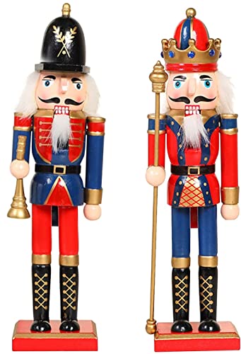 KAHEIGN 2 Pièces Soldats Casse-Noisette en Bois, 2 Styles 30