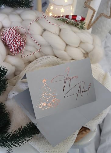 Joli Coon 10 Cartes Noel élégantes avec enveloppe et sceau e