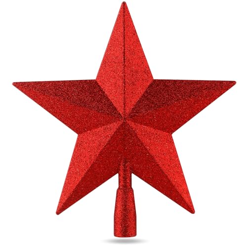 Étoile rouge pour sapin de Noël - Pointe pour sapin de Noël 