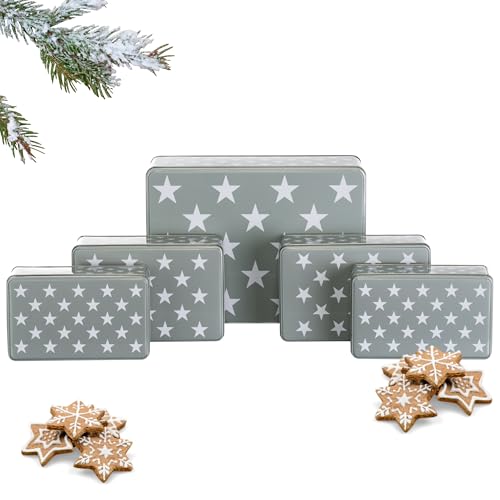 Brandsseller Lot de 5 boîtes à biscuits en métal – Boîtes de