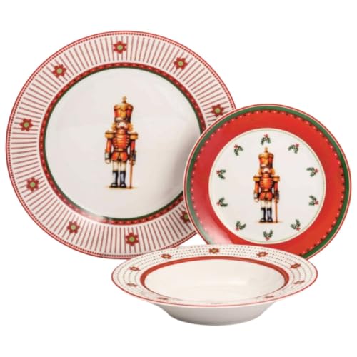 Sicignano Charme Service dassiettes de Noël Casse-noix 18 pi