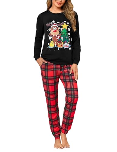 Marvmys Pyjama Femme Coton Hiver Vêtements De Nuit Manches L