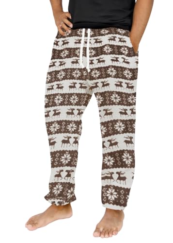 Runcati Pantalon de pyjama long en polaire pour homme - Chau