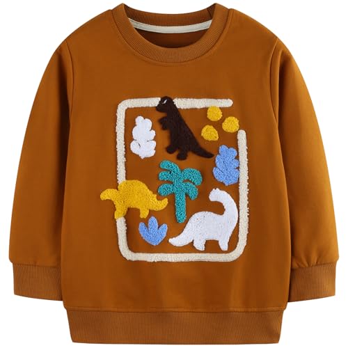 MUJOQE Sweat-shirt en coton pour garçon - Pull chaud à manch