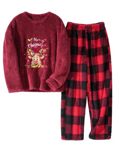 UMIPUBO Pyjama de Noël Femme Hiver Polaire Ensemble de Pyjam