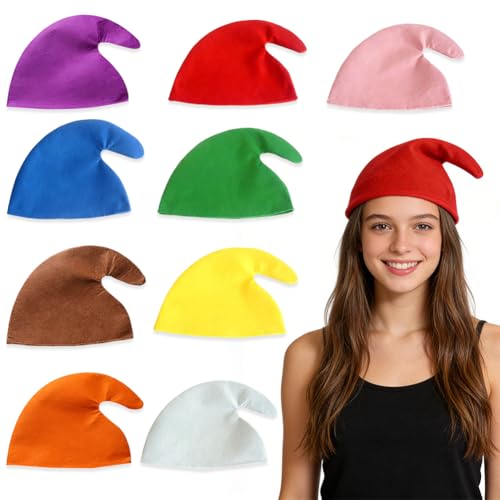Bonnet Elfe De Noël 9 Pièces,Chapeau De Lutin De Noël Chapea
