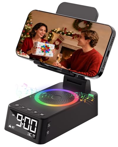 Cadeau Homme Enceinte Bluetooth Réveil Support Téléphone Bur