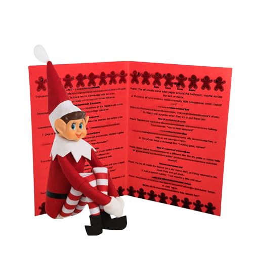 OnlyPRIME Lutin de Noël Farceur en Peluche 41 cm avec Fiche 