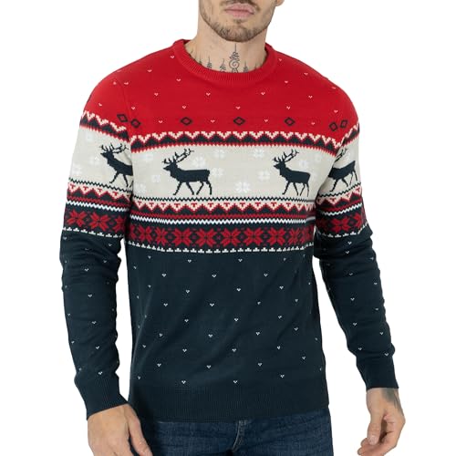 Pull Noël Homme Flocons Renne