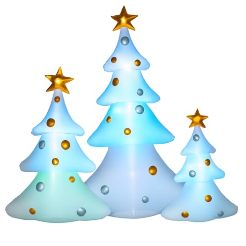 HOMCOM 210cm Arbre de Noël Gonflable avec lumières LED Lot d