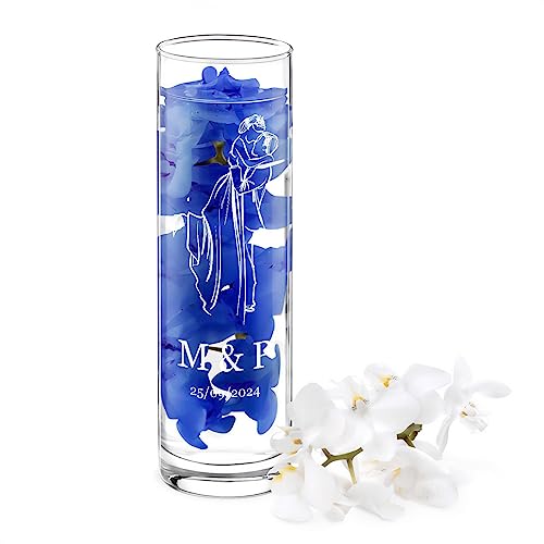 Maverton Vase en Verre gravé pour couple - Vase fleur en ver