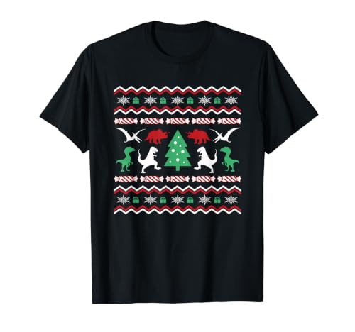 Trex Pull de Noël Moche pour Enfant Amateur de Dinosaures T-