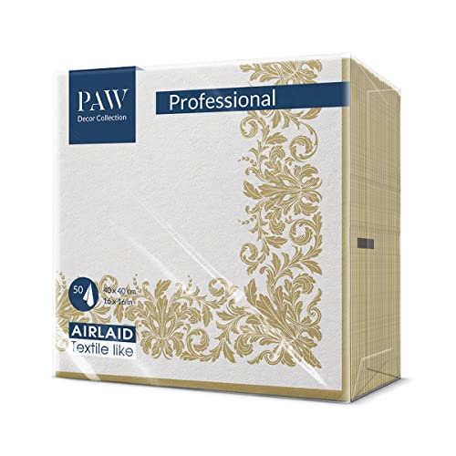 Serviettes Ornement Doré 40x40cm 50pcs