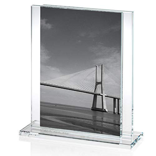 OMODOMO - Cadre Photo en Verre 13x18 cm Fait Main en Italie. Cadre en Verre Simple, Idée Cadeau Original pour Anniversaire de Mariage, Communion, Bapteme, Noces, Diplome d'or et Occasions Spéciales.