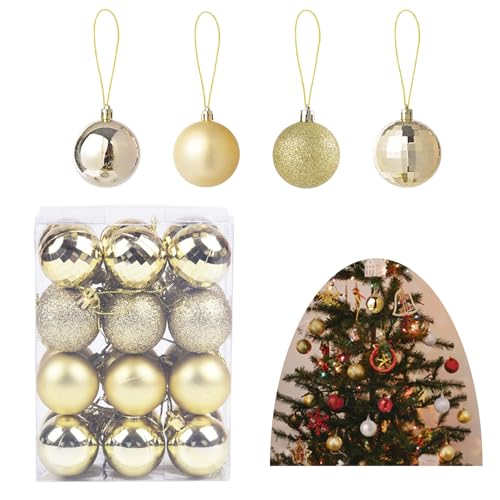 Lot 24 Boules Noël Plastique 4cm