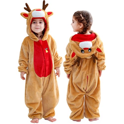 COOKY.D Marron Renne Enfant Noël Deguisement Grenouillère,12