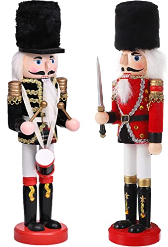 KAHEIGN 2 Pièces Soldats Casse-Noisette en Bois, 2 Styles 30