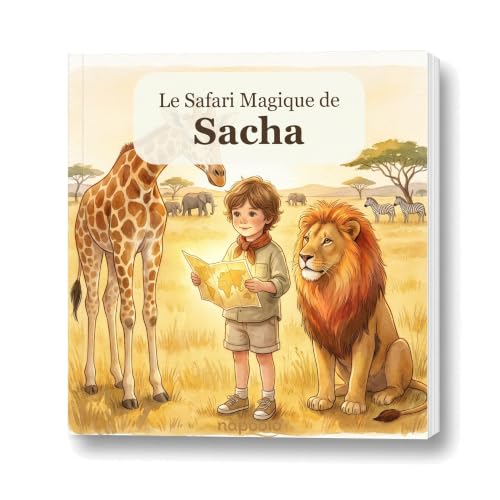 napoolo Livre personnalisé enfant safari photo et prénom - I