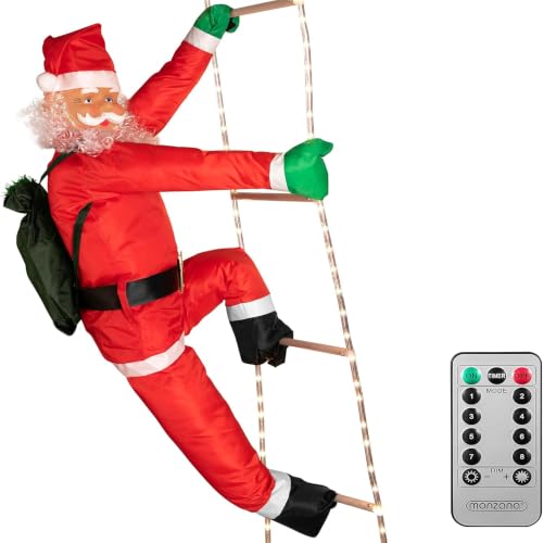 MONZANA® Père Noël échelle extérieur grimpeur Lumineux LED X