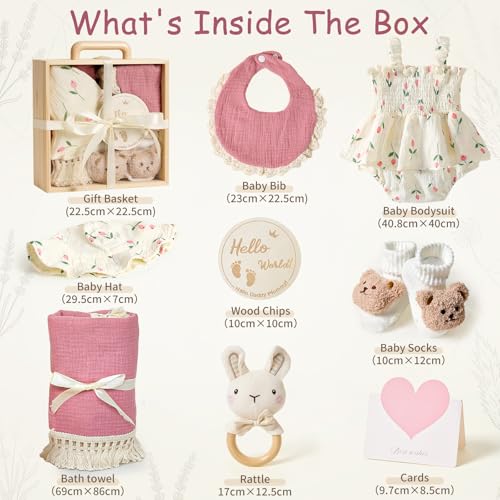 TUZT Coffret Cadeaux de Naissance Fille, Cadeau pour Bebe Fi
