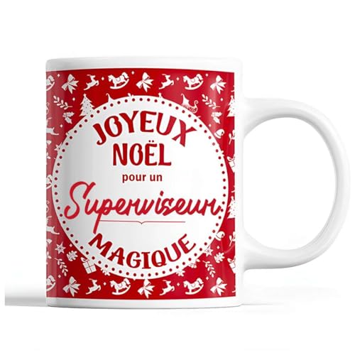 Planetee Tasse Noël Superviseur | Mug homme Idée Cadeau de N