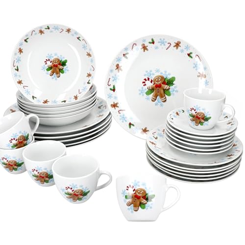 Service Noël 30 pièces porcelaine