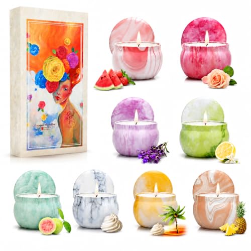 Coffret Bougies Parfumées Cadeau pour Femme Lot de 8 Bougies