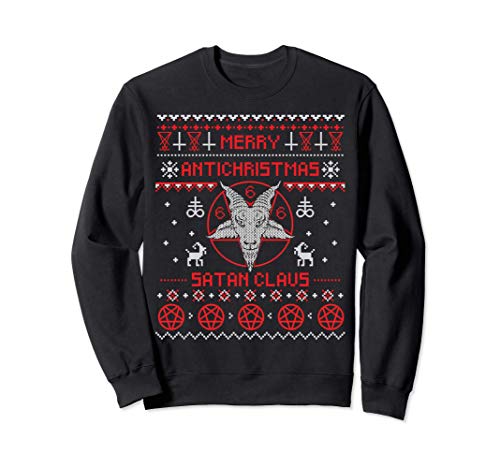 Sweat Noël Satanique Pentagramme Noir